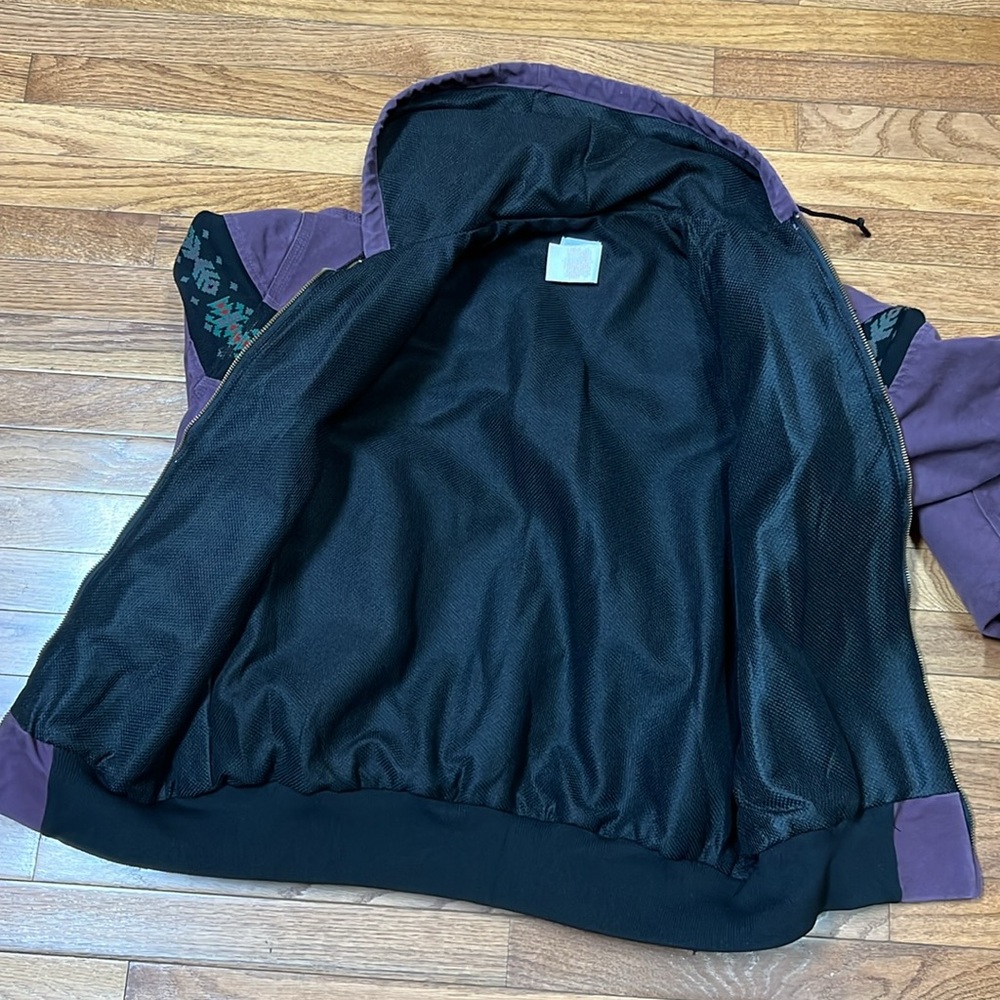 90s Carhartt Aztec Damson Plum Purple Canvas Jacket L Vintage Western - Picture 3 of 6